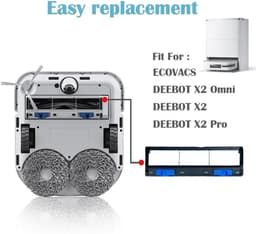 1 Stuk Vervangende hoofdborstel-afdekking geschikt voor ECOVACS X2/X2 PRO/X2O MNI/X2 Combo robotstofzuiger (zwart) — thumbnail 4