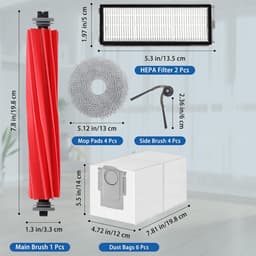 17 Stuks Accessoires Vervangende geschikt voor Roborock QV 35A/35S Robotstofzuiger - Stofzuiger onderdeel - Stofzuigeraccessoires - 1 Hoofdborstel, 4 Zijborstels, 2 HEPA-filters, 4 Schoonmaakdoeken, 6 Stofzakken — thumbnail 2