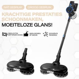 AG4100+ Steelstofzuiger Draadloos – Met Dweilfunctie 2 in 1 – Midnight Blue – Krachtige Stofzuiger Zonder Zak – Geschikt voor Dierenharen – Compact & Lichtgewicht Kruimeldief — thumbnail 3