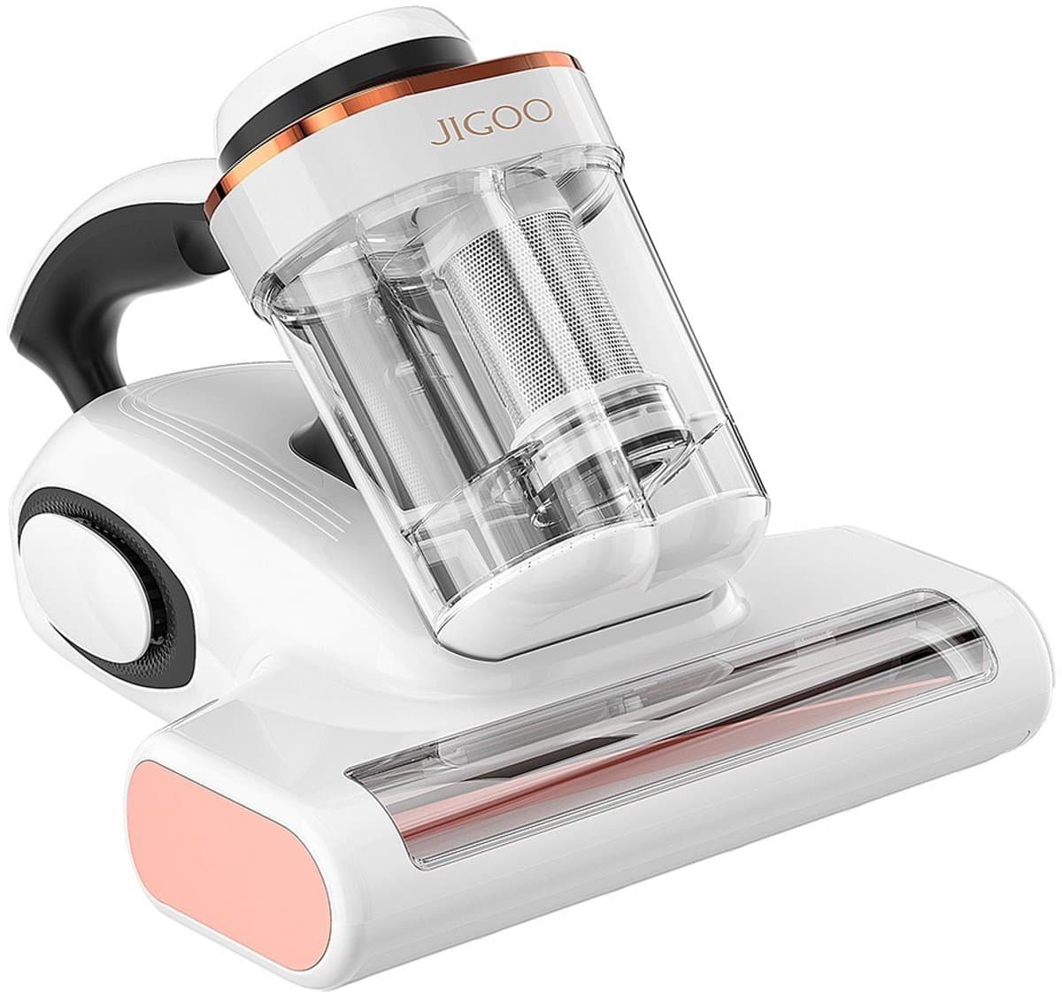 JIGOO J300 Dual-Cup Smart Anti-Mijt Stofzuiger Voor Bed, 13KPa Zuigkracht, 55 Celsius Hete Lucht, UV Licht, 99,9% Verwijdert Mijten, 0,5L Stofbeker — afbeelding 1