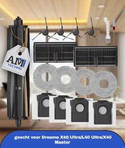 Voor Dreame X40 Ultra/L40 Ultra/X40 Master Robotstofzuiger & Dweil Vervangingsonderdelen Kit - Compleet Accessoireset met -Klitten Borstel, HEPA Filter, Stofzak, Dweilpad & Zijborstel - Compatibel met Robotstofzuigers — thumbnail 1