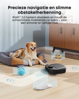 eufy Robotstofzuiger C28, HydroJet Zelfreinigende Dweil en Vervangingssets, 15.000 Pa Turbo Zuigkracht, 5-In-1 Robotstofzuiger & Dweil Voor Thuis, Anti-Klit Ontwerp, AI-Obstakelherkenning — thumbnail 5