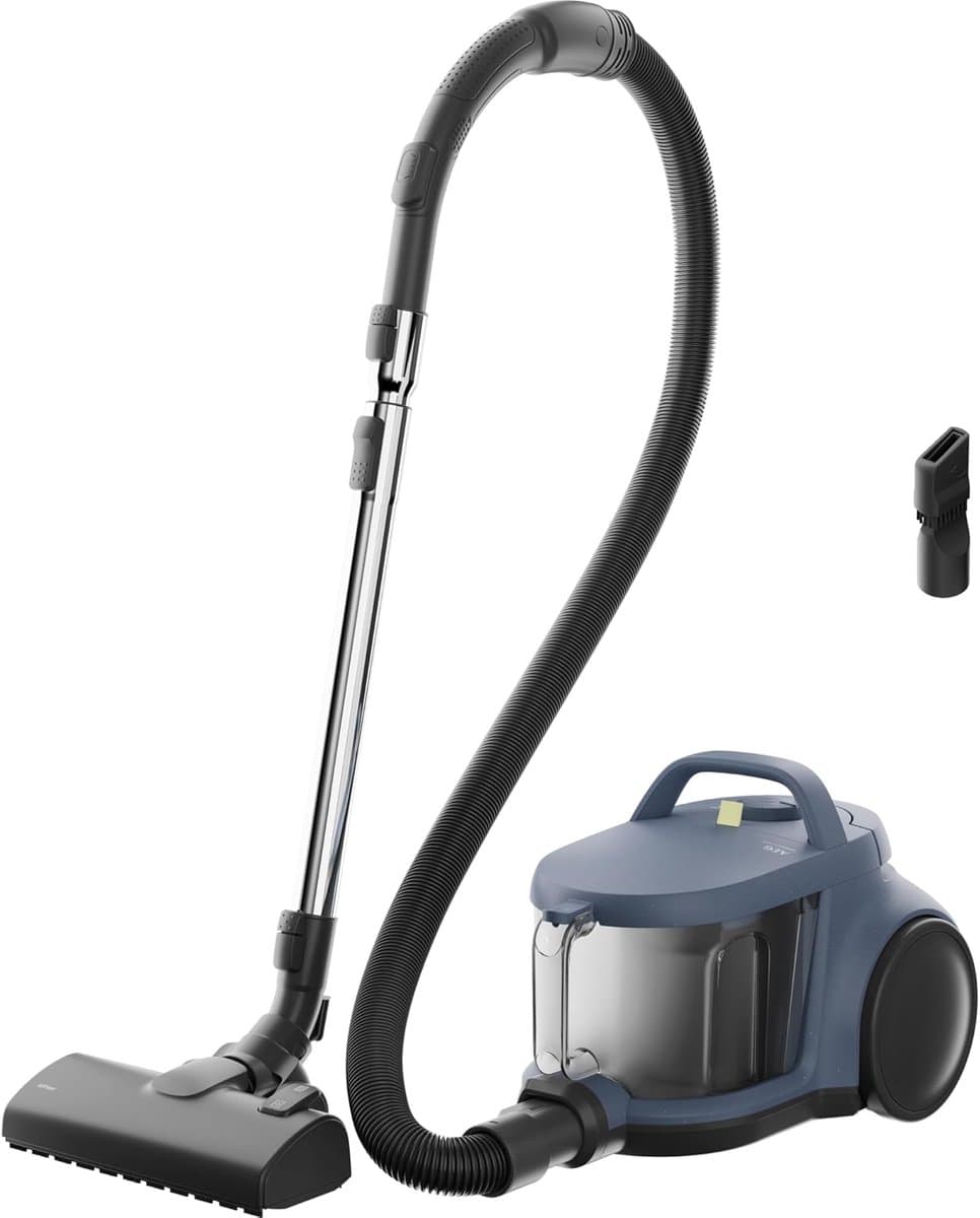 Zakloze Stofzuiger - Cilinderstofzuiger Vloerreiniger - Efficiënt Huis Schoonmaken - Wasbaar HEPA-filter - 9m Actieradius - Blauw — afbeelding 1