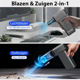 2-in-1 Elektrische Luchtblazer en Mini Stofzuiger - 180000 RPM Hogedruk Luchtstroom - 100 Niveaus Instelbaar - LED Display - 8000mAh Accu - Draagbare Air Duster voor PC Auto en Huishouding — thumbnail 5