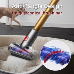Anti Klit Borstel Geschikt Voor Dyson Steelstofzuiger V15, V11, V10, V8 & V7 - Mini Turbo Zuigmond - Matrasborstel - Opzetstuk - Stofzuigermondstuk - Mondstuk - Stofzuigeraccessoires - Grijs -Stofzuigermondstuk voor Huisdierharen — thumbnail 4