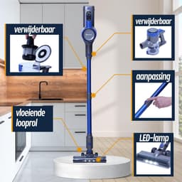 RFWR® 3-in-1 Accu Stofzuiger met 45 Minuten Looptijd - Geschikt voor Tapijt en Harde Vloeren, Inclusief Diverse Opzetstukken — thumbnail 2