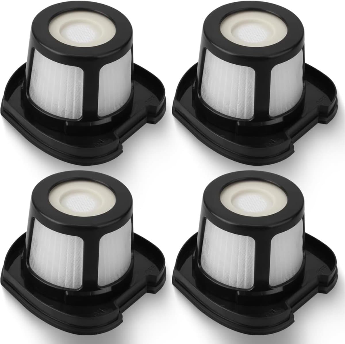 Geschikt voor 4 stuks 2579 vervangende filters voor handstofzuigers, geschikt voor Bissell Pet Hair Eraser lithium-ion handstofzuigerfilters 2390, 2389, 2390A en 2284W. Vervangt 1614212, 1614203 en 1614204. — afbeelding 1