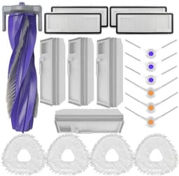 set onderdelen compatibel met Narwal Freo X Ultra, 19 stuks, reserveonderdelen, accessoireset, zuigrobot, accessoires met 1 hoofdborstel, 8 filters, 4 wisdoeken, 6 zijborstels - hoogwaardige vervanging — thumbnail 1