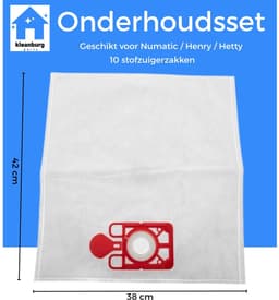 Kleanburg® - Onderhoudsset - Geschikt voor Numatic, Henry & Hetty - 10 Stofzuigerzakken - 1 Filter — thumbnail 3