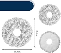 Set van 10 hoogwaardige mopkappen - mop - dweildoek - compatibel met de Dreame X30 / X40 / X50 / L10 / L10S Ultra / L20 Ultra en Xiaomi S10+, X10+, X20+ robots, ideaal voor het effectief reinigen van vloeren - hoogwaardige vervanging — thumbnail 3
