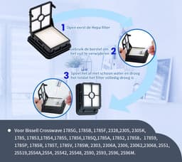 4x Replacements® HEPA filters geschikt voor Bissell Crosswave 1866/1868/1785/2225Z (Cordless) — thumbnail 3