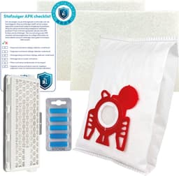 Multaparts® stofzuiger-APK set geschikt voor Miele Compact C1, Compact C2, S4, S6 serie | HEPA H13 versie | Complete onderhoudsset met stofzuigerzakken type FJM (10 x), motorfilter (2 x), HEPA H13 filter, geursticks (5 x) APK-checklist & APK-sticker — thumbnail 1