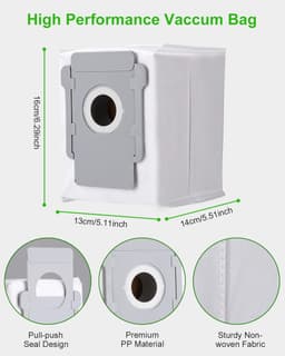 Stofzuigerzakken - 10 stuks - geschikt voor iRobot Roomba i7 i7+ i3 i3+ i4 i4+ i6 i6+ j7 j7+ i8 i8+ S9 S9+ E5 E6 E7 Clean Base - Vervangende Stofzak Accessoire voor Allen Stofzuiger — thumbnail 2