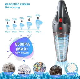 WNHB® Draadloze Handstofzuiger - Krachtige Kruimeldief Voor Huis Auto En Meubels - Compacte Draagbare Stofzuiger Met Eenvoudig Te Legen Reservoir — thumbnail 3