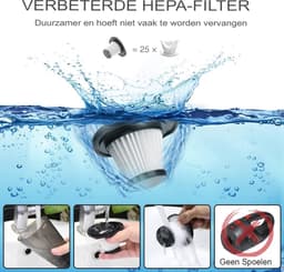 WNHB® Draadloze Handstofzuiger - Krachtige Kruimeldief Voor Huis Auto En Meubels - Compacte Draagbare Stofzuiger Met Eenvoudig Te Legen Reservoir — thumbnail 4
