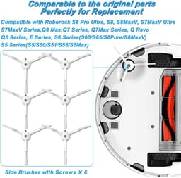 Zijborstel-reserveonderdelen Geschikt voor Xiaomi Roborock Q Revo Serie/Q7 Max/Q8 Max/S7 Max Ultra/S7 MaxV Ultra/S7 Pro Ultra/Q5 Pro+/S8/S8 Plus/S8 Pro Ultra/S5 Max/S6 Max/S6 — thumbnail 2