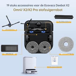 TOVBMUP 19 Stuks Stofzuigeronderdelen - Onderhoudsset voor Ecovacs Deebot X2 Omni/X2/X2 Pro - Geschikt voor Ecovacs Deebot X2 Serie - Incl. 1 Hoofdborstel, 4 HEPA-Filters, 4 Dweilpads, 4 Stofzakken en 6 Zijborstels — thumbnail 2
