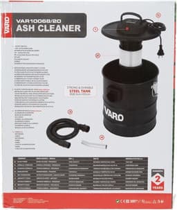 Varo 1200W 20 liter As stofzuiger- openhaard- bbq - zuigt as tot 40 graden — thumbnail 3