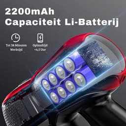 Multifunctionele Stofzuiger zonder Zak – Op Accu – Draadloos – Tapijtreiniger – Vacuum Cleaner – Vlekkenreiniger – Lichtgewicht – Rood — thumbnail 4