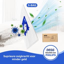 DEGG® - 10x S-BAG Stofzuigerzakken - Geschikt voor Philips, AEG en Electrolux - Sbag Stofzuigerzak - Vervangt: FC8021, GR201S en E200S - Top Kwaliteit - Voordeelverpakking - 10 STUK(S) — thumbnail 2