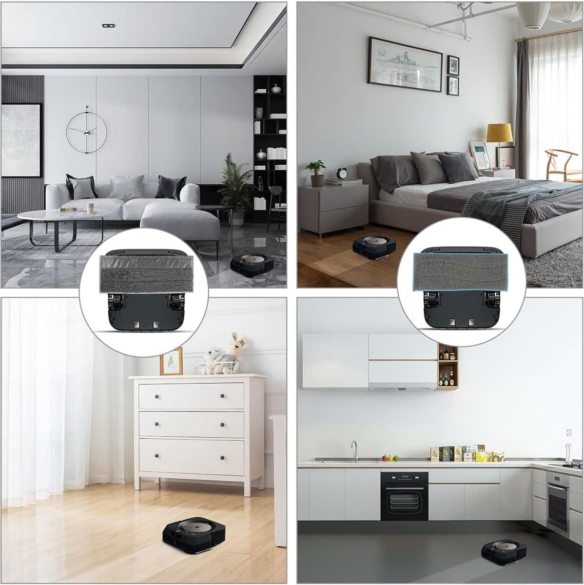 6-pack - Pads voor nat dweilen - Geschikt voor Irobot Braava M6 - Wasbare pads nat dweilen - Robot Mop Vervanging Accessoires - Herbruikbare dweilpads - niet origineel — afbeelding 1
