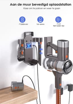 Bolture Steelstofzuiger Zonder Zak op Accu - Handstofzuiger met Steel - Stofzuiger Draadloos - 33000Pa - 400W - 1.2L — thumbnail 5