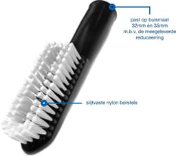 Dparts meubelborstel met witte borstelharen - 32mm + 35mm - universeel stofzuigermondstuk plumeau - stofzuiger zuigmond opzetstuk - stofzuigerborstel - bostel - Geschikt voor Miele Bosch Siemens Philips AEG Electrolux — thumbnail 3