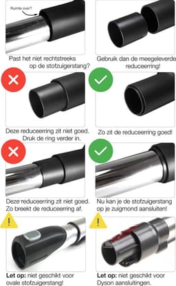 Dparts combi zuigmond met zachte haren én accessoires - 35mm + 32mm - Geschikt voor Miele Bosch Siemens Inventum Philips - Universeel Stofzuigervoet - Stofzuigermondstuk met paardenhaar — thumbnail 3