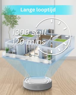 2-in-1 Robotstofzuiger met Laadstation - Met Dweilfunctie (Excl. Dweilaccessoires) - 3.0 Technologie - 120min. - Robotstofzuigers - Dweilrobot - Huisdieren - Stofzuiger - Spraakbesturing & App - Wit — thumbnail 4