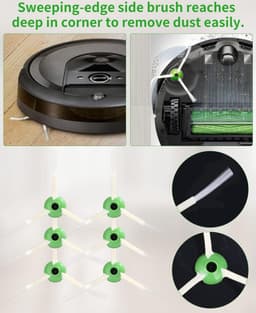 Borstel reserveonderdelen geschikt voor Roomba E & I-serie i7 i7+ i3 i3+ i4+ i6 E5 E6,Accessoires Accessoires geschikt voor roomba, 1 rubberborstels, 4 hoogwaardige filters, 6 zijborstels.(niet voor Combo j7+/j9) — thumbnail 4