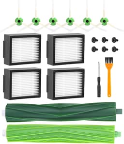Borstel reserveonderdelen geschikt voor Roomba E & I-serie i7 i7+ i3 i3+ i4+ i6 E5 E6,Accessoires Accessoires geschikt voor roomba, 1 rubberborstels, 4 hoogwaardige filters, 6 zijborstels.(niet voor Combo j7+/j9) — thumbnail 1