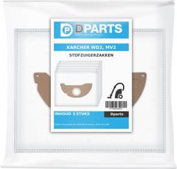 5x Dparts stofzuigerzakken geschikt voor Karcher WD2 en MV2 series - nr. 6.904-322.0 — thumbnail 4
