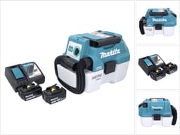 Makita DVC 750 LRM accustofzuiger LXT 18 V 67 mbar 7,5 l borstelloos + 2x accu 4,0 Ah + oplader — thumbnail 1