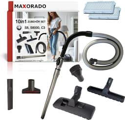 MAXORADO Stofzuiger Set 10-delig - Combizuigmond + parketborstel + telescopische buis + handgreep + 1,8m flexibele slang + meubelborstel + spleetmondstuk + bekleding opzetstuk + 2 HEPA filter - geschikt voor Miele C3, S8, S8 Serie — thumbnail 1
