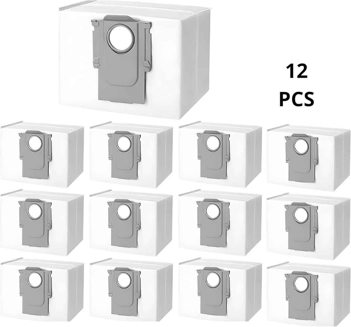 PolkaHome® 12 Stuks stofzuigerzakken geschikt voor Roborock Q5 Max+, Q5 Pro+, Q8 Max+, Q7 Max+, S8+, S8 Pro Ultra, S7 Pro Ultra, S7 MaxV Ultra – Set van 12 Stuks, Vervangende Stofzakken, Robotstofzuiger Accessoires voor Roborock Q5, Q7, S7, S8, Q7+ — afbeelding 1
