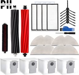 PolkaHome 23-delige Accessoireset geschikt voor Roborock Q5 Pro/Q5 Pro+/Q8 Max+/Q8 Max – 2 Hoofdborstels, 4 HEPA-filters, 4 Poetsdoeken, 4 Stofzakken, 6 Zijborstels, 1 Zelfreinigende Borstel, 1 Schroevendraaier, 1 Onderhoudstool (Borstel en Mesje) — thumbnail 2
