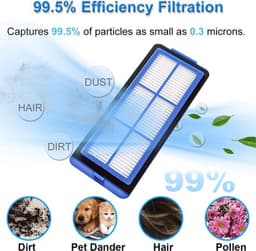 Accessoireset Vervangende onderdelen geschikt voor Eufy RoboVac G30 Edge/11S Max/15C Max/30C MAX/G30/G30 MAX/G30 Hybrid Robotstofzuiger, 1 x hoofdborstel, 3 x HEPA-filters, 6 x zijborstels (10 stuks) — thumbnail 5