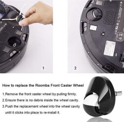 2 Pack Voorwiel Caster Montage Vervanging geschikt voor iRobot Roomba 800 900 700 600 500 Serie Stofzuiger 560 650 690 770 860 890 960 980 — thumbnail 3