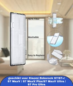 16 stuks accessoireset geschikt voor Xiaomi Roborock S7/S7+/ S7 MaxV / S7 MaxV Plus/S7 MaxV Ultra / S7 Pro Ultra stofzuiger, reserveonderdelen, bevat 2 hoofdborstels, 4 reinigingsdoeken, 4 HEPA-filters, 6 — thumbnail 4