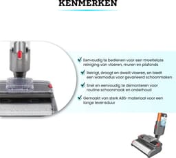 Somstyle Vloer Schrobmachine Opzetstuk Geschikt Voor Dyson V7, V8, V10, V11, V15 Steelstofzuiger - Mop Dweil - Zwart — thumbnail 5