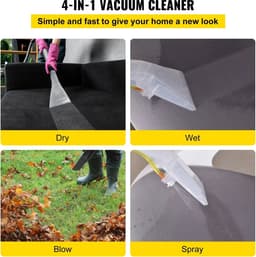 SimpleStore Nat en- Droog Stofzuiger - Geel - 4 in 1 - 20 L - 1200 W - Zuig en Blaas Functie - Bouwstofzuiger - Stofzuiger - Huishouden — thumbnail 2