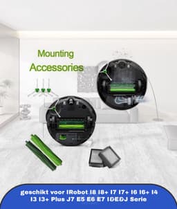 1 Set Van Vervangende Onderdelen geschikt voor IRobot I8 I8+ I7 I7+ I6 I6+ I4 I3 I3+ Plus J7 E5 E6 E7 I&E&J Serie Stofzuiger, Inclusief Multi-Surface Rubber Borstels, HEPA Filters En Edge-Sweeping Borstels — thumbnail 3