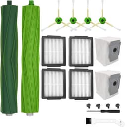 10 stuks reserveonderdelen kits geschikt voor iRobot Roomba iRobot e/i/j serie i7 i7+ i3 i3+ i4 i4+ i6 i6+ i8 i8+ j7 j7+ E5 E6 E7 robotstofzuiger accessoires 1 rubberen borstel,4 krachtige filters, 4 zijborstels — thumbnail 1