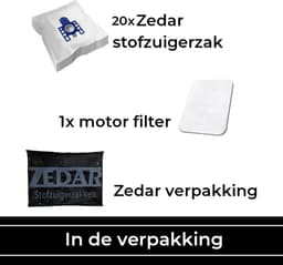 Stofzuigerzakken 20 stuks - Geschikt voor Miele GN, classic C1 complete C2/C3 - inclusief 1 filter - Zedar — thumbnail 3