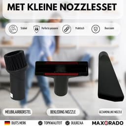 Maxorado 5-delige stofzuiger set 35 mm – geschikt voor Bosch & Siemens - vervangende onderdelen - Bodemmondstuk, meubelborstel, kierenzuiger, stofferingzuiger, telescopische buis — thumbnail 4
