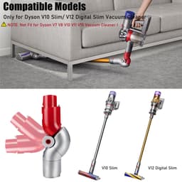 Onderste adapter geschikt voor Dyson V10 Slim / V12 Digital Slim lichtgewicht stofzuiger - Gebogen verlengstuk snelontgrendelingsadapter - Schoonmaakgereedschap voor thuis - Geschikt voor Dyson Steelstofzuiger - stofzuiger accessoires — thumbnail 4