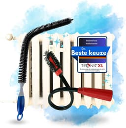 TronicXL XXL Premium Radiator Reinigingsborstel + Stofzuiger Opzetstuk 30-37 mm | Geschikt voor oude radiatoren, flexibele borstel en slang | 73 cm borstel + 46 cm stofzuigermondstuk — thumbnail 1
