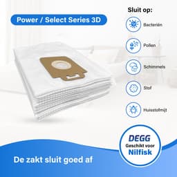 DEGG® - 10x Stofzuigerzakken - Geschikt voor Nilfisk Select, Elite en Power Series - Premium Kwaliteit - VOORDEEL-VERPAKKING - 10 STUK(S) — thumbnail 4