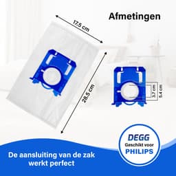 DEGG® - S-BAG Stofzuigerzakken - Geschikt voor Philips S-BAG - Top Kwaliteit - Compatibel met Philips FC8021, AEG GR201S en Electrolux E200S - 6 STUK(S) — thumbnail 5