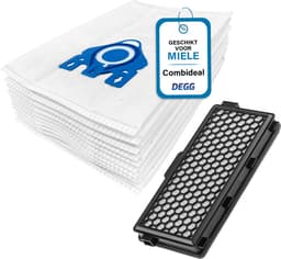DEGG® - Onderhoudspakket - Geschikt voor Miele GN + Hepa Airclean Filter - 10x Stofzuigerzakken - 1 Hepa Airclean 50 (vervangt SF-HA 50) - Combideal — thumbnail 1